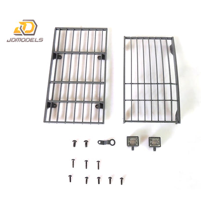 Hydraulischer Metallfilter &amp; Schaufel &amp; Vertikutierer &amp; Schutznetz &amp; Lichtsystem für ferngesteuerten Bau-LKW JDM 106 im Maßstab 1/14 V2 RC Bagger