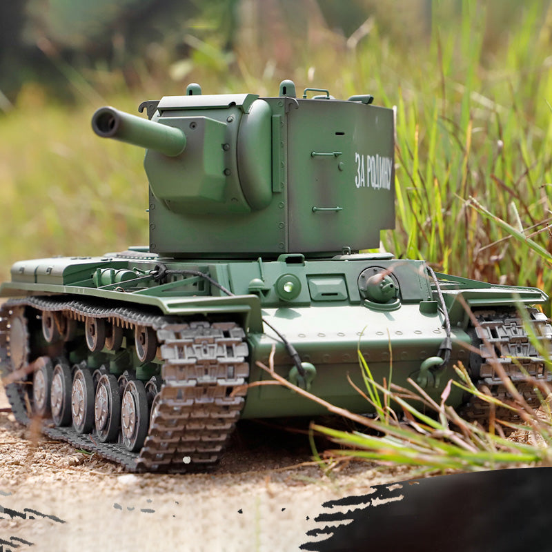 Henglong 1/16 TK7.0 Sowjetischer KV-2 Gigant, betriebsbereit, ferngesteuerter BB-IR-Panzer, 3949 Metalllaufräder, Laufrückstoß, FPV