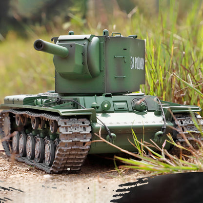 Henglong 1/16 TK7.0 Sowjetischer KV-2 Gigant, betriebsbereit, ferngesteuerter BB-IR-Panzer, 3949 Metalllaufräder, Laufrückstoß, FPV