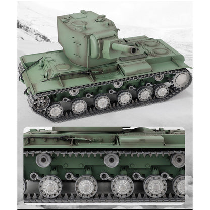 Henglong 1/16 TK7.0 Soviet KV-2 Gigant 3949 RTR RC Tank Barrel Recoil BB IR 360 Degrees Turret Metal Tracks Gearbox Sprockets Idlers Road Wheels