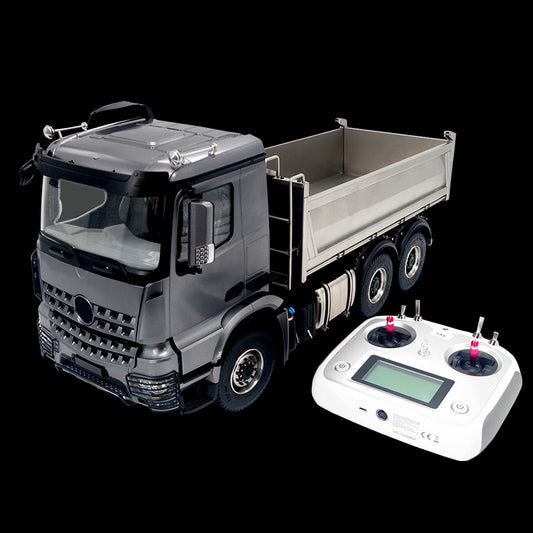 JDM-175 1/14 Metal Chassis 6x6 RC Hydraulic Dumper Remote Control Tipper Truck Model Motor 2Speed Gearbox