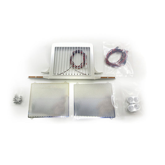 TOUCAN RC HOBBY Degree Engine Air Intake Grille Cover With LED Wires For 1/14 Scale 56301 King 56344 RC Tractor Truck Models
