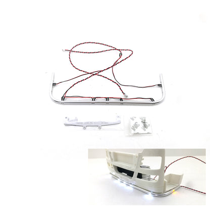 Grad 1/14 Skala RC Traktor Lkw Teil Metall Front Stoßstange Lichter Led DIY FÜR Tamiya 56344 56301 Autos Modelle