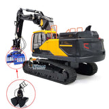 1/14 RC-Hydraulikbagger EC380 aus Metall mit 3 Armen, Elektrobagger, lackiert, montiertes Modell mit hydraulischem Greiferschaufellöser