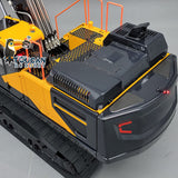 1/14 RC-Hydraulikbagger EC380 aus Metall mit 3 Armen, Elektrobagger, lackiert, montiertes Modell mit hydraulischem Greiferschaufellöser