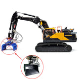 MTM EC380 Metal 1/14 3-Arms RC Hydraulic Excavator Remote Control Digger 6-ways Reserving Valve T12D Remote Controller for Enthusiasts