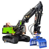 1/14 RC-Hydraulikbagger-Modell, Metall-Funksteuerungsbagger EC380 mit Metall-Greifschaufeln, T12D-Fernbedienung und Empfänger