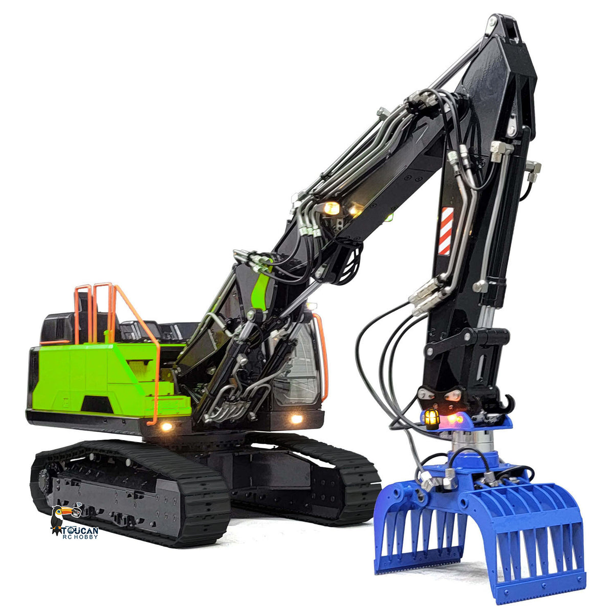 MTM-BA-EC380-3 1/14 Metal RC Hydraulic Excavator with 3-Piece Boom Hydraulic Grab Ripper & 2 Buckets PNP No Sound Light