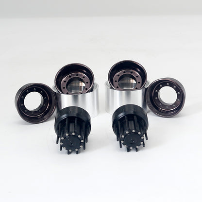 TOUCAN RC HOBBY JDM XS45 Metal Tyre/Rear Double Wheel Hub for 1/14 Scale RC Tractor Truck Construction Transport Vehicle DIY Model Builders