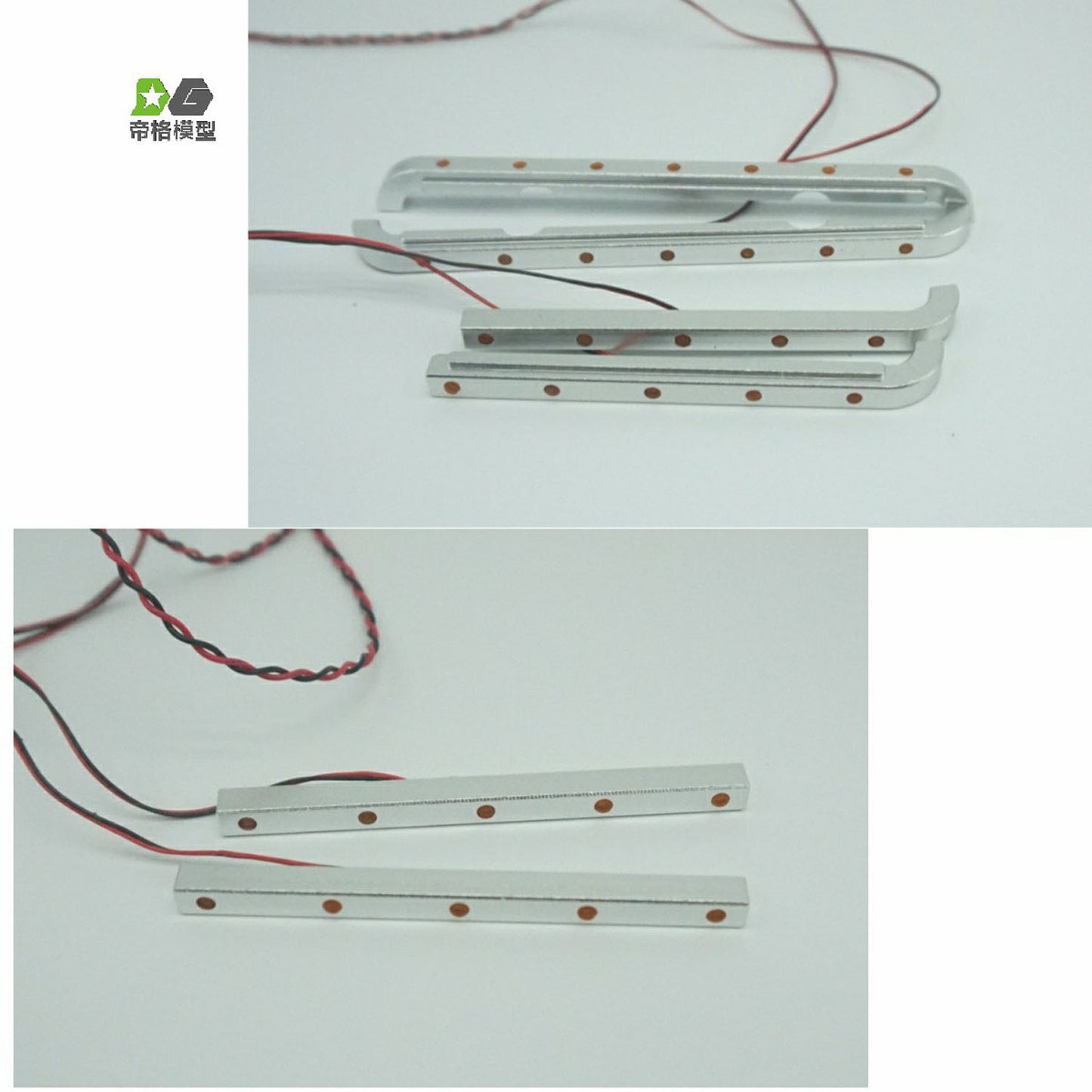 Metall Anti-Rutsch-Platte Seitenlichtleiste LED-Leuchten für 1/14 56301 RC Traktor LKW Funkgesteuertes Automodell Ersatzteile Zubehör