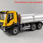 MD 1/14 6x6 Metal RC Hydraulic Dump Truck 2 Speed Gearbox FlySky ST8 Remote Controller for Construction Model Collectors