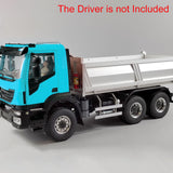 MD 1/14 6x6 Metal RC Hydraulic Dump Truck 2 Speed Gearbox FlySky ST8 Remote Controller for Construction Model Collectors