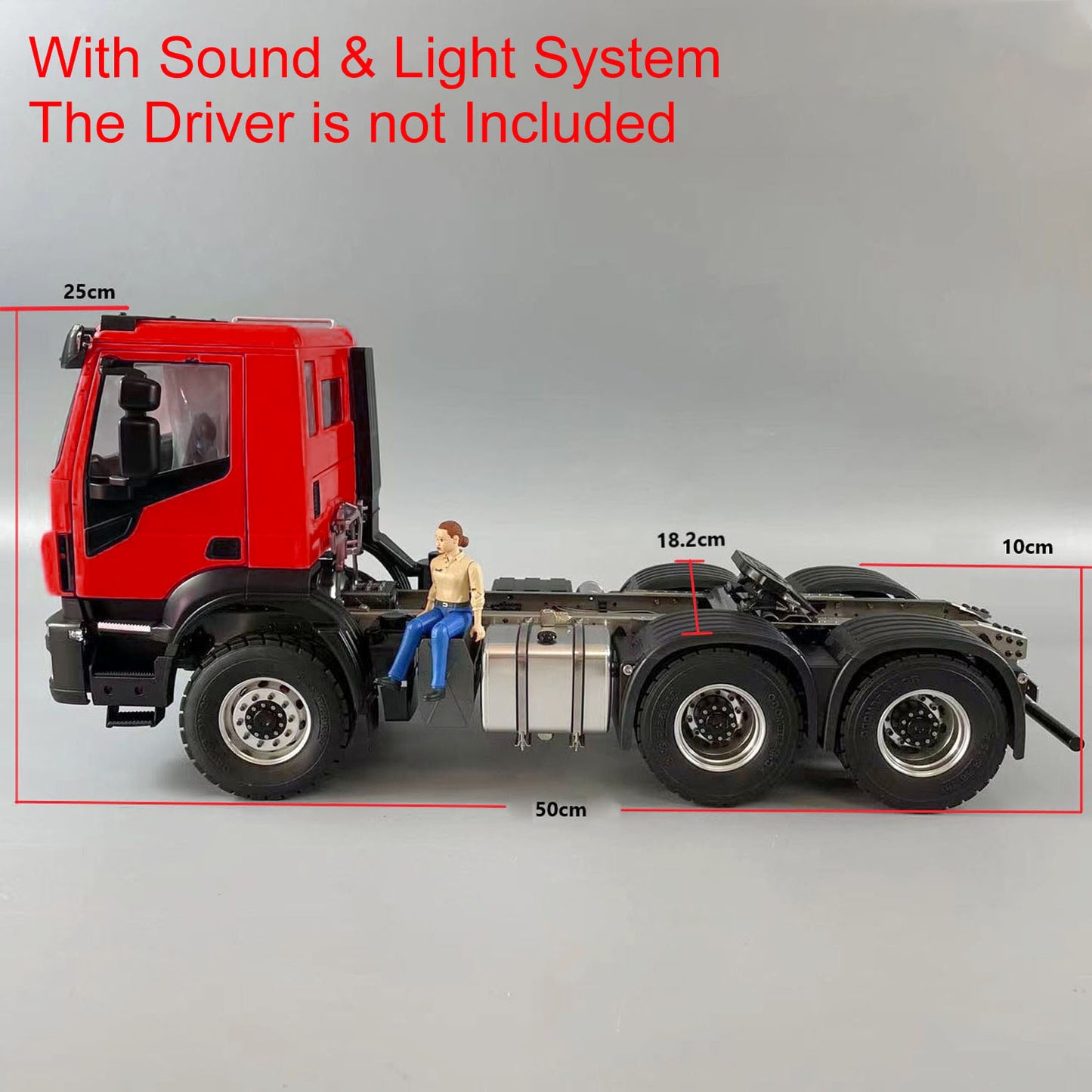 1/14 6x6 RC Sattelzugmaschine 2-Gang-Getriebe Funkfernsteuerung Auto Sounds Lichter