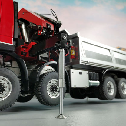 TOUCAN RC HOBBY 1/14 8x8 Metal RC Hydraulic Crane Dump Car PL18EV Radio Control Tipper Truck Emulated DIY Model Toy Vehicle Painted Assembled