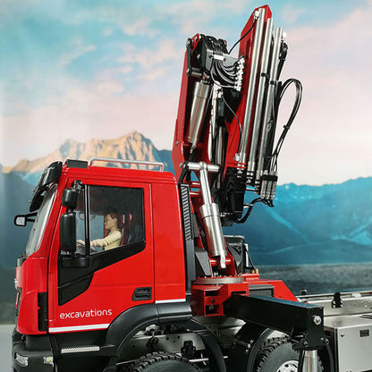 TOUCAN RC HOBBY 1/14 8x8 Metal RC Hydraulic Crane Dump Car PL18EV Radio Control Tipper Truck Emulated DIY Model Toy Vehicle Painted Assembled