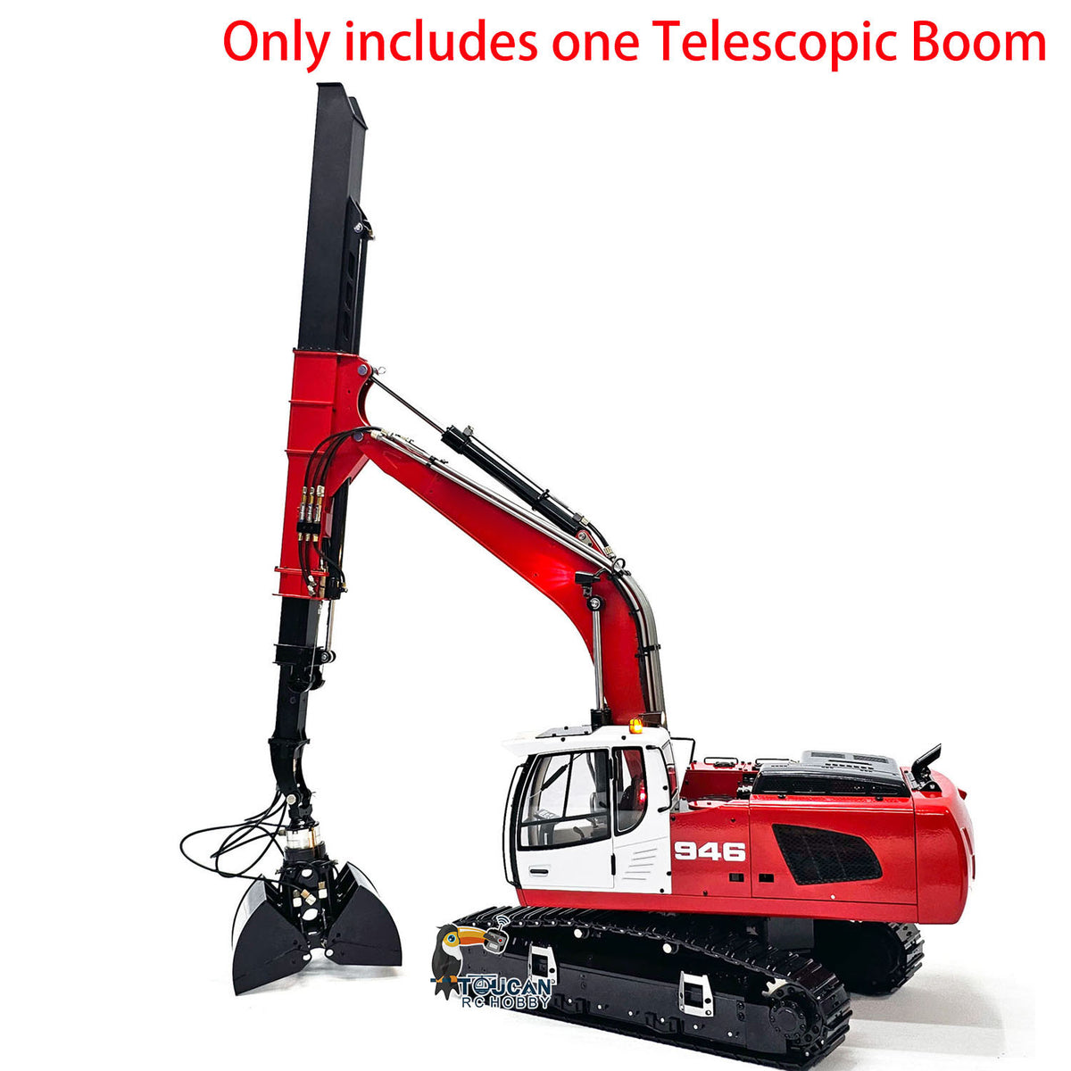 TOUCAN RC HOBBY Metal Telescopic Boom Upgraded Parts for Hydraulic 1/14 RC Excavator 946 EC380 Remote Control Digger Car DIY Accessory