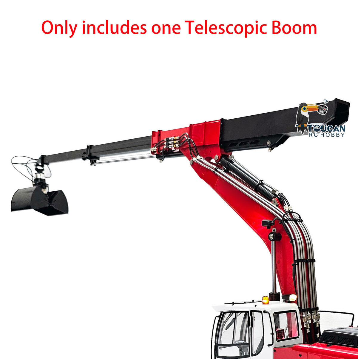 TOUCAN RC HOBBY Metal Telescopic Boom Upgraded Parts for Hydraulic 1/14 RC Excavator 946 EC380 Remote Control Digger Car DIY Accessory