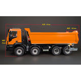 1:14 8*8 Hydraulische RC Ausrüstung Radio Control Kipper Auto Simulation Dump Lkw DIY Modell Sound Licht I6S ESC Servo