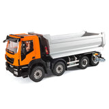 MD 8x8 1/14 Metal Hydraulic Dump Tipper Truck CNC 2-Speed Transmission Differential Lock Axles Sound Light System FlySky ST8 Remote Controller
