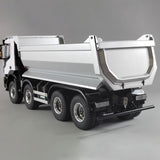 MD 8x8 1/14 Metal Hydraulic Dump Tipper Truck CNC 2-Speed Transmission Differential Lock Axles Sound Light System FlySky ST8 Remote Controller
