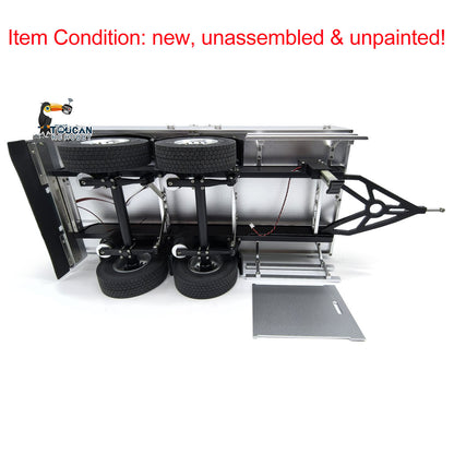 Metall 2 Achsen 995 Grad RC Komplettanhänger KIT für 1/14 Hydraulisch Ferngesteuerter Muldenkipper Baufahrzeug DIY Hobby Modelle