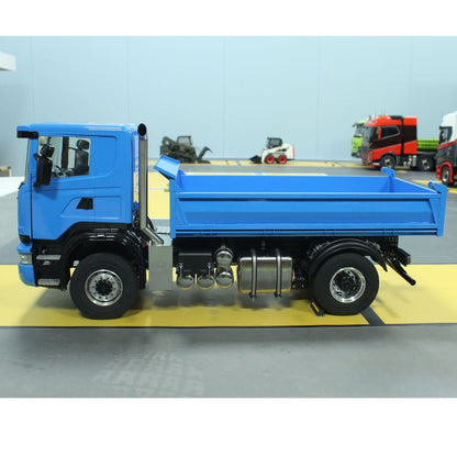 1/14 4x4 RC Hydraulisches Auto Metall Fernbedienung N44 Muldenkipper Mit Licht Sound 3-Gang-Getriebe Motor Lackiert Montiert