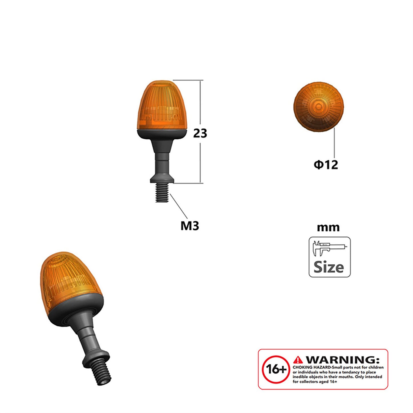 Rotierende Warnleuchte LED-Lampe für 1/14 RC Traktor LKW Kipper Auto Modellteile Simulation Fahrzeug Hobby Modell DIY Teile