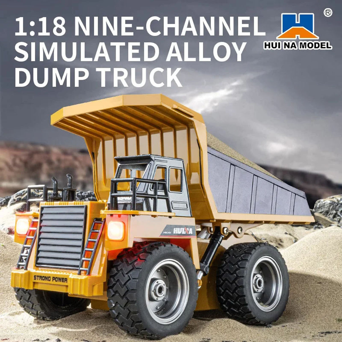 TOUCAN RC HOBBY HUINA 1/18 1533 1:18 RC Dump Truck Remote Control Tipper Car 24G Vehicles Toys Assembled and Painted Hobby Model Gift