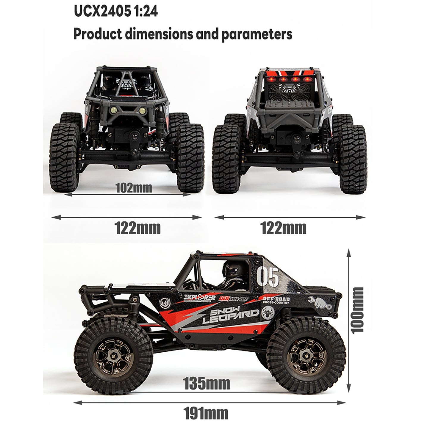 UdiRC UCX2405PRO 1/24 2,4G 4WD RC Rock Crawler Bürstenloser Motor ESC Funkgesteuerte Geländewagen RTR Modellauto Spielzeug Batterie