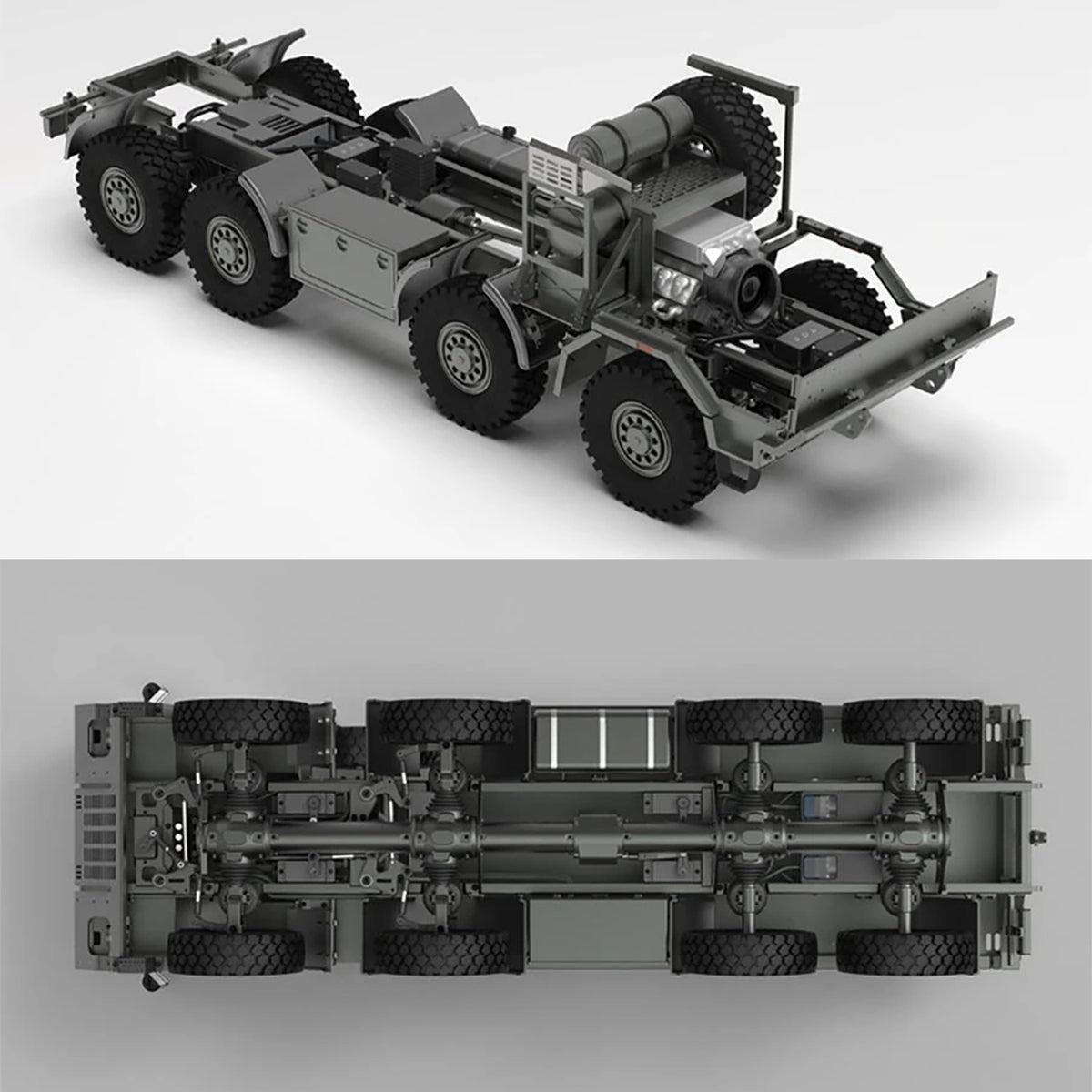 CAPO MINI TATRA CUB3 8X8 Metall CNC 1/18 RC Militärtransporter LKW 2-Gang-Getriebe Sperrdifferential Achsen DIY Modellauto