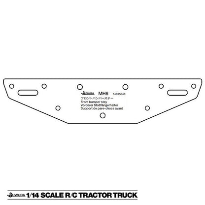 Kunststoff-Scheinwerfer Pro Fließendes Wasserlicht Frontstoßstangenträger für DIY 1/14 Tamiya Fernbedienung Sattelzugmaschine FH16 XL750 56360 56362 RC LKW