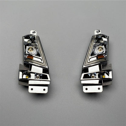 Kunststoff-Scheinwerfer Pro Fließendes Wasserlicht Frontstoßstangenträger für DIY 1/14 Tamiya Fernbedienung Sattelzugmaschine FH16 XL750 56360 56362 RC LKW