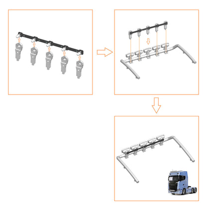 LED-Lampe 3 V-7 V Kunststoff-Dachscheinwerferplatine für 1/14 ferngesteuerten Sattelzugmaschinen-DIY TAMIYA 770S 56368 56371 Modellfahrzeug