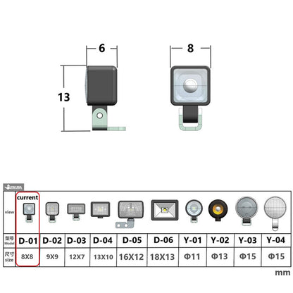 1Pair 2.2V-3V LED Plastic Spotlight 8mm Lamp for DIY 1/14 RC Tractor Truck Model 770S FH16 Crawler Off Road Car Excavator Vehicle