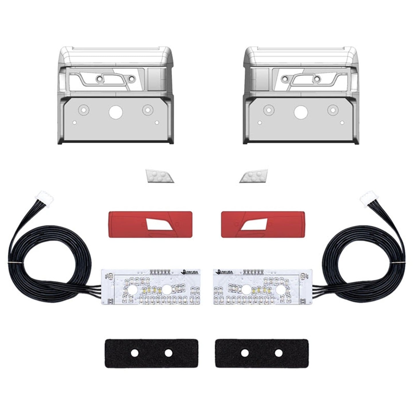 5V LED Kunststoff Rücklicht Warnleuchte Fließendes Wasser Licht für DIY TAMIYA 1/14 RC Traktor Lkw 770S 56368 56371 R470 R620 Auto