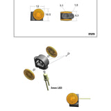 LED 2.2-3V Marker Lamp Plastic Head Light 1 Pair for DIY TAMIYA 1:14 RC Tractor Truck Model King Hauler Tipper Car Accessories