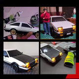 1/18 LDRC 2.4G Remote Control Drift Car AE86 Model RWD Race Vehicles Hight Speed 10KM/H Flip Light Battery USB Charge Mini Gifts