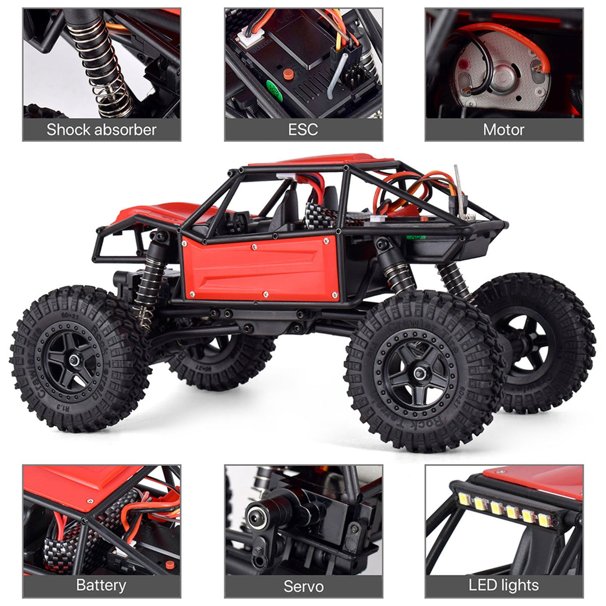 Metall Kunststoff 1/18 RC Off Road Auto 4*4 Fernbedienung Rock Crawler 370 Motor ESC Schutz Lenkung Servo Batterie Modell Spielzeug