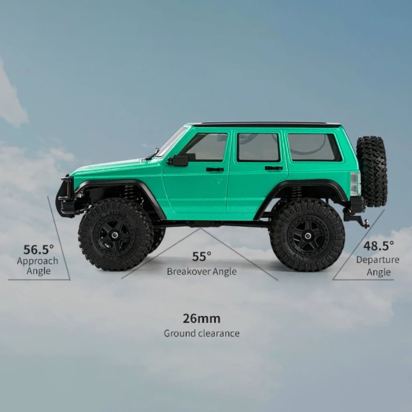 1/18 Allradantrieb Fernbedienung Rock Crawler 8562 RC Multi-Terrain Off Road Auto 3-Gang-Motor ESC Servo Lichtsystem Batterie
