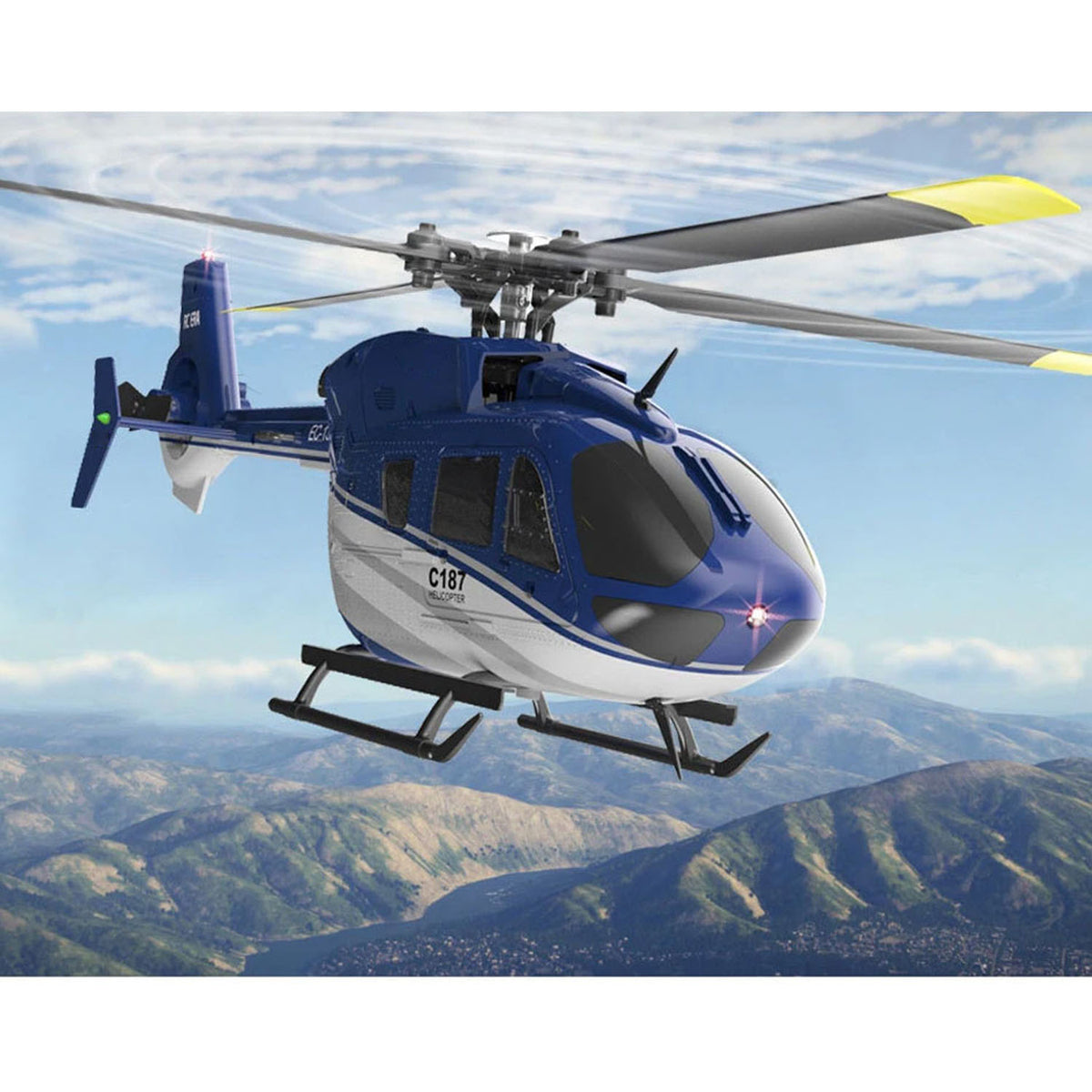 RC ERA Ferngesteuerter Hubschrauber C187 Gyroskop Stabilisierung Höhenhaltung Ladegerät Modellflugzeug EC135 Geeignet für Anfänger