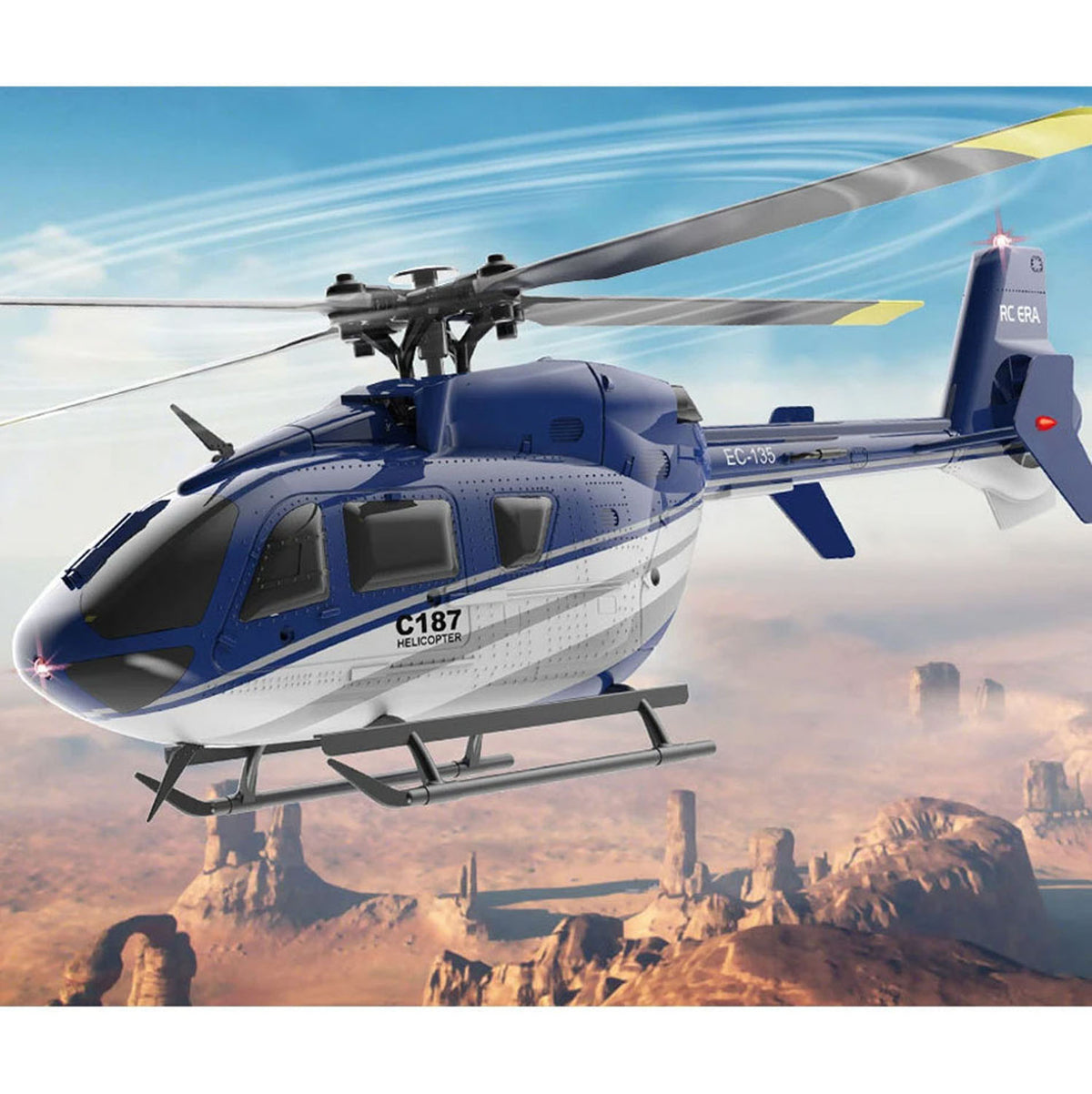 RC ERA Ferngesteuerter Hubschrauber C187 Gyroskop Stabilisierung Höhenhaltung Ladegerät Modellflugzeug EC135 Geeignet für Anfänger