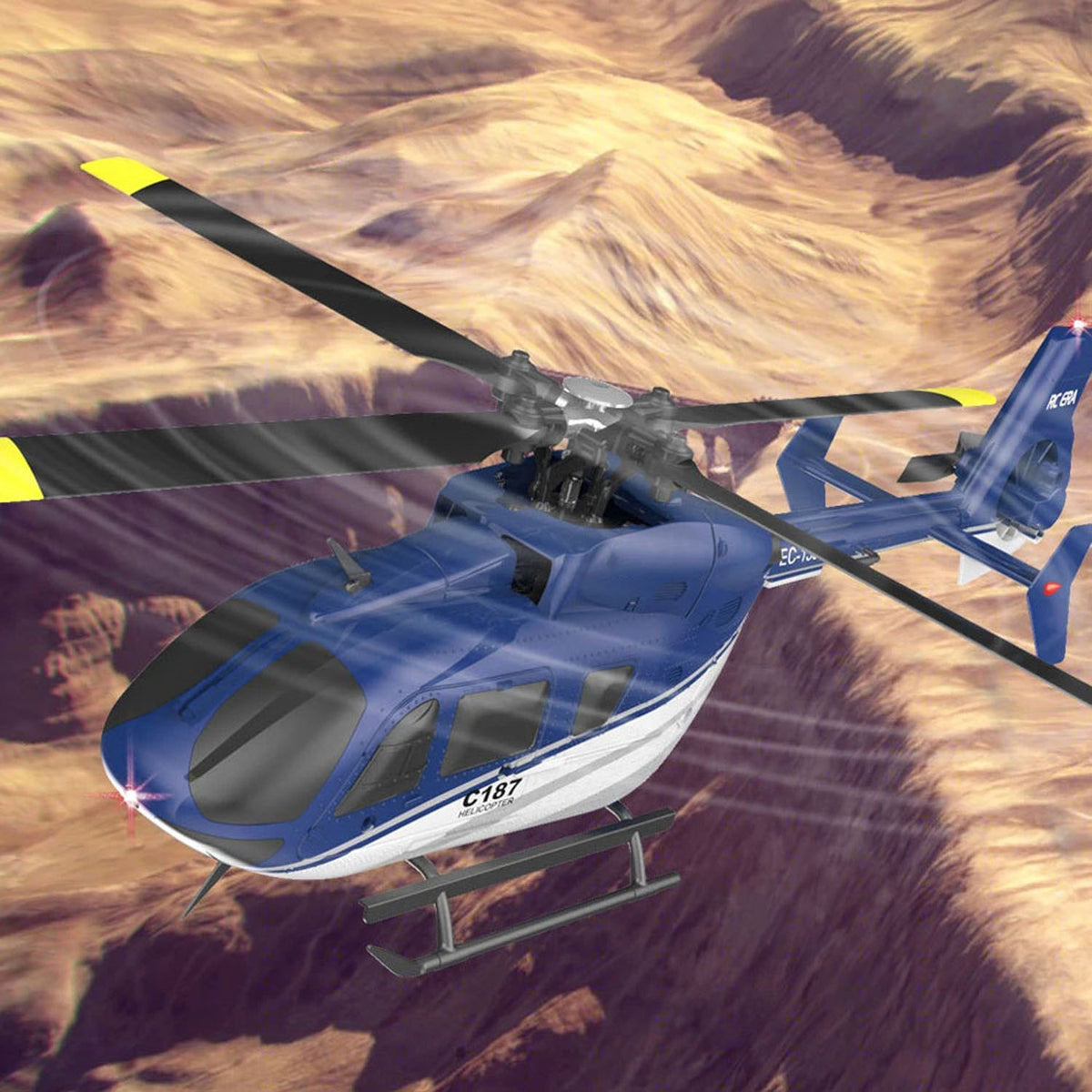 RC ERA Ferngesteuerter Hubschrauber C187 Gyroskop Stabilisierung Höhenhaltung Ladegerät Modellflugzeug EC135 Geeignet für Anfänger