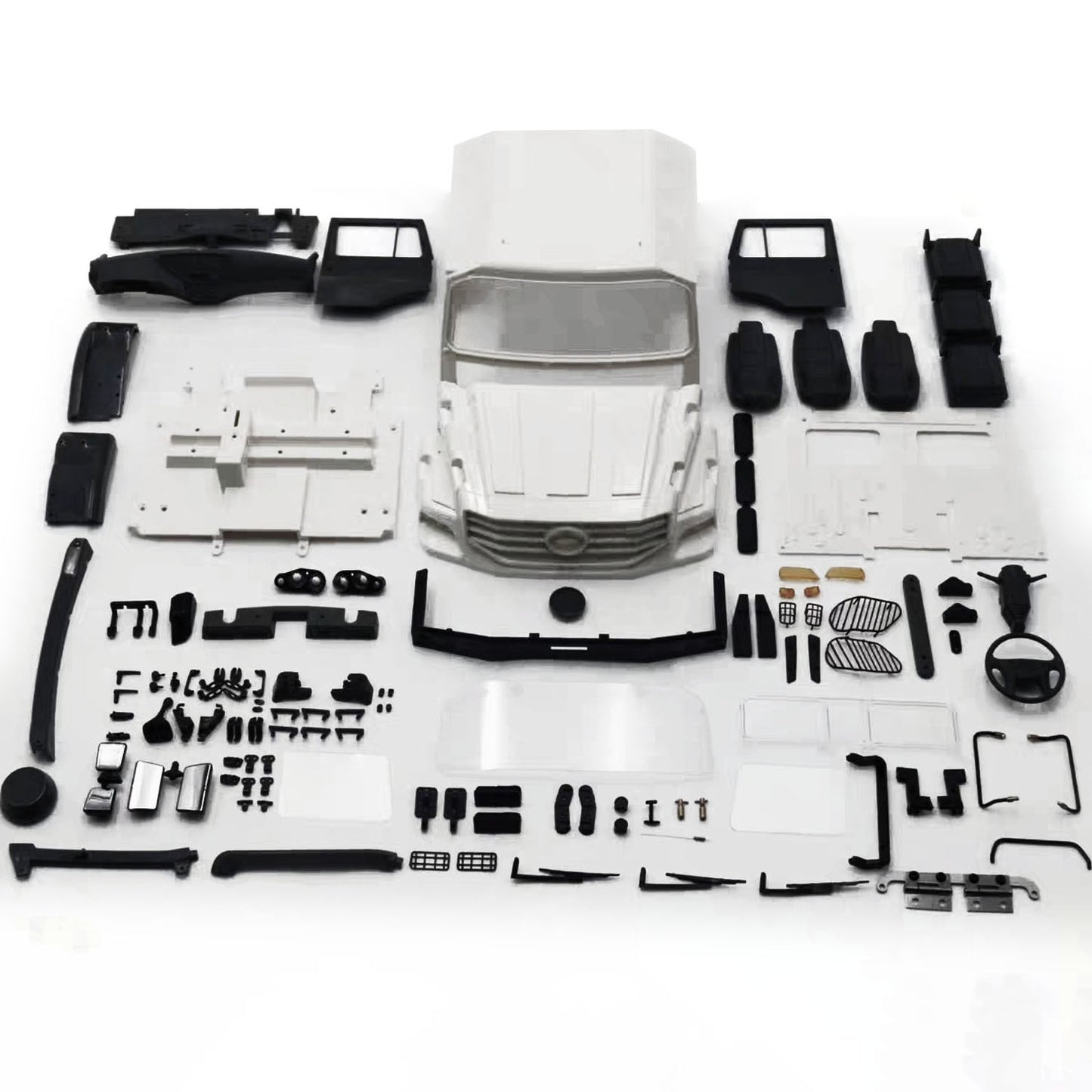 JDM-218B 1/14 6*6 Funkgesteuerter Geländewagen-Bausatz Metallchassis Differentialsperren RC-LKW-Modell Kunststoff-Autoschale