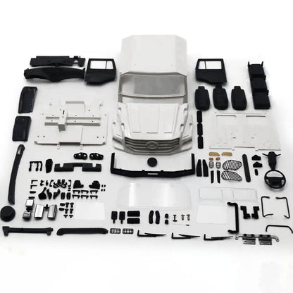 JDM-218B 1/14 6*6 Funkgesteuerter Geländewagen-Bausatz Metallchassis Differentialsperren RC-LKW-Modell Kunststoff-Autoschale