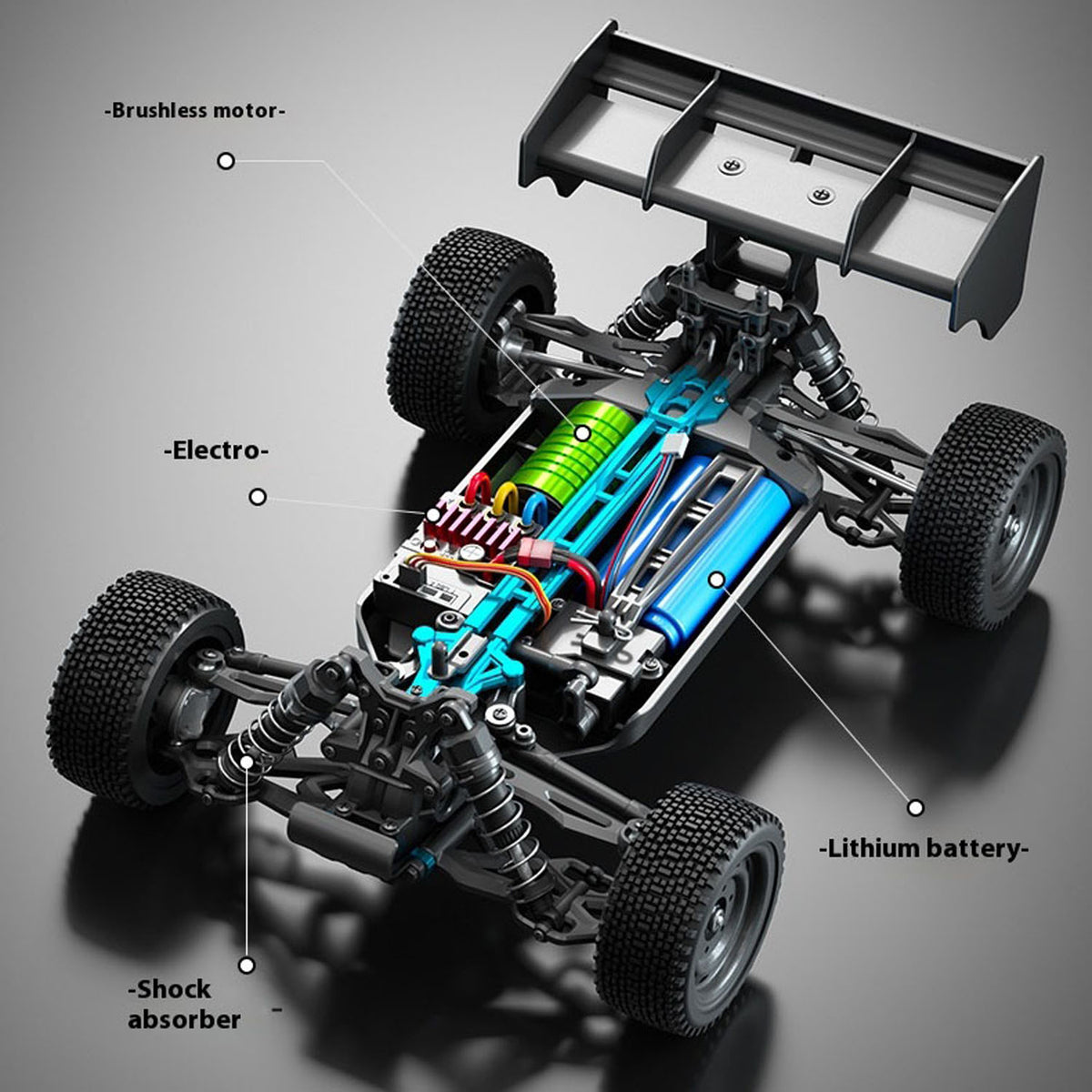 16202Pro 1/16 RWD Ferngesteuertes Geländefahrzeug SCY 35A ESC Spritzwassergeschützt 17G Servo Elektrisches Multi-Terrain RC Modellauto LED-Licht