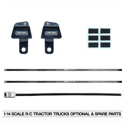 Plastic LED Built-in Spotlight for 1/14 DIY RC Tractor Truck FH16 XL750 Construction Car 56360 56362 56375 Road Rescue Vehicle Model