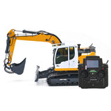 JDM-208 1/14 7CH Remote Control Hydraulic Excavator R920 2Arms Metal RC Digger Flysky PL18 EV Lite Sound System Quick Coupler