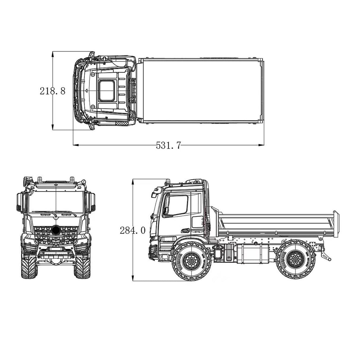 TOUCAN RC HOBBY 3363 MD 1/14 4x4 Metal Remote Control Hydraulic Dumper 2Speed Gearbox Differential Locks RC Tipper Model ST8 Radio Light Sound