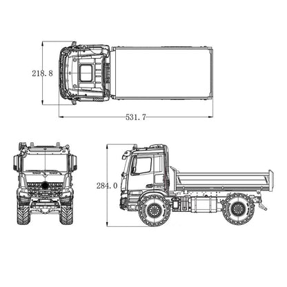 TOUCAN RC HOBBY 3363 MD 1/14 4x4 Metal Remote Control Hydraulic Dumper 2Speed Gearbox Differential Locks RC Tipper Model ST8 Radio Light Sound