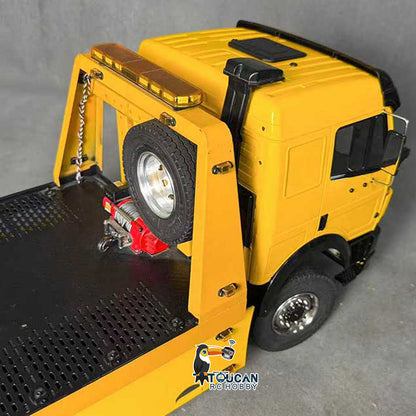 TOUCAN RC HOBBY Metal 4x4 1/14 Remote Control Hydraulic Road Rescue Truck 3348 3-Speed Gearbox Flatbed Tow Trucks Rollback Wrecker Diff Locks